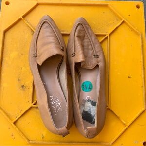 Nude leather loafers.